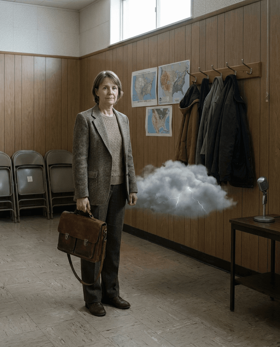 Professional portrait of June Fenbar in a statehouse hallway.